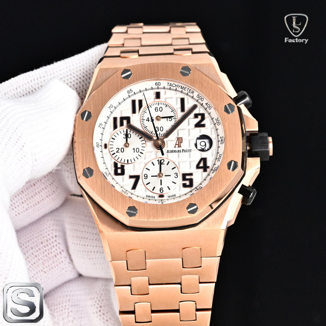 太阳出品 LS .Factory 爱彼 AP A42 Audemars Piguet 爱彼皇家橡树离岸型系列 26470ST.OO.A101CR.01 全新升级版 杜绝一眼假1  机芯采用上海 7750 12 小秒 改 Cal.3126 机芯  加大放大镜日历 更佳美观 质量更稳定 太阳出品精致推荐男士多功能机械腕表